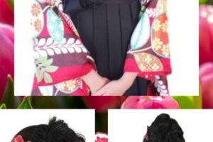 小学校卒業式袴お仕度サイドアップarrangehair