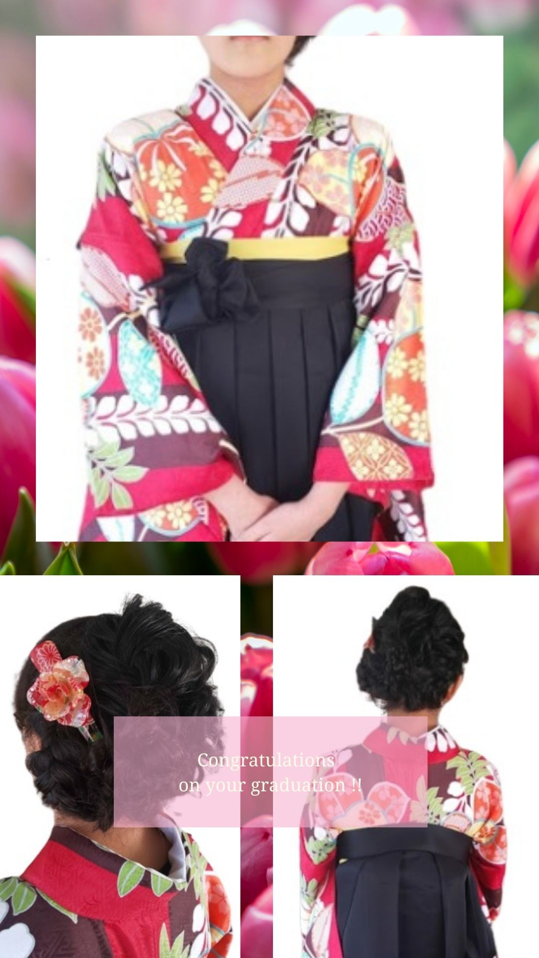 小学校卒業式袴お仕度サイドアップarrangehair