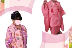 3歳七五三いとこ同士　六浦着付ヘアセット出張